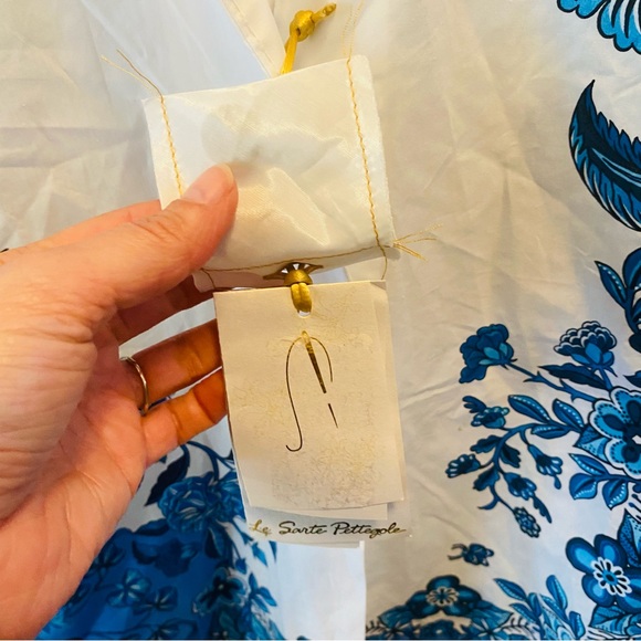 LE SARTE PETTEGOLE NWT White Blue Floral Long Sleeve Popover - Picture 5 of 6